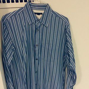 Mens Banana republic L button down striped shirt